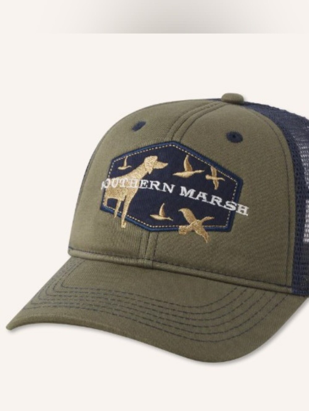 Southern Marsh Hunting Dog Trucker Hat Dark  Adjustable Cap , Olive NWT